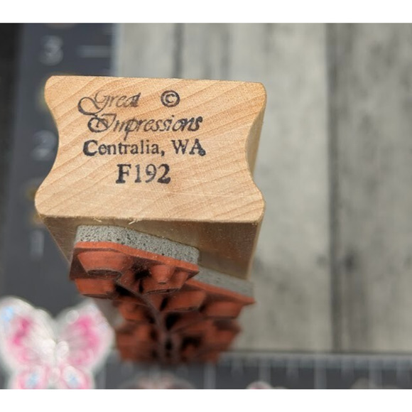 Great Impressions Flower Plant Leafy Tall F192 Rubber Stamp Wood #L82‎ - Picture 3 of 3